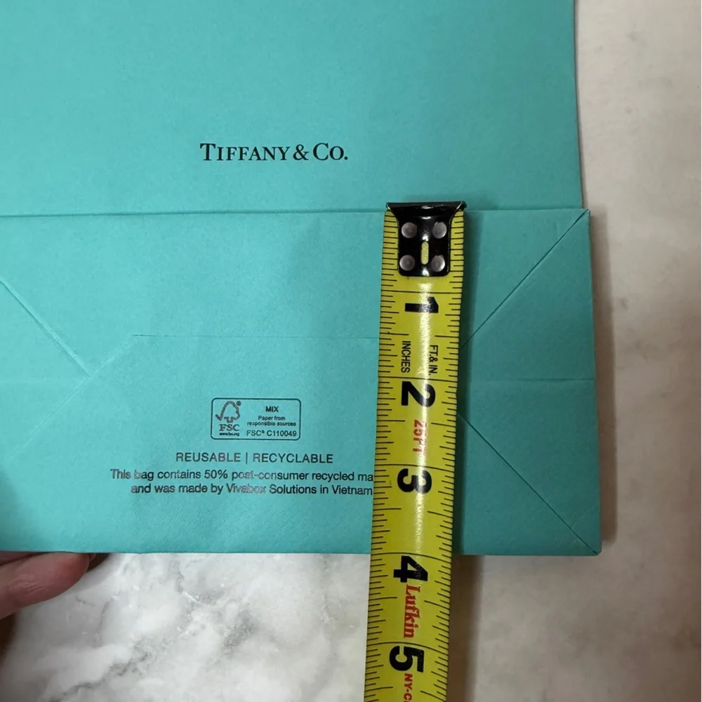 Authentic Tiffany & Co. | Gift Bag | Small Tiffany Blue with White Rope Handle